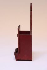 Vintage Folk Art Carved "Cat" Red Painted Matchbook Holder - Image 4