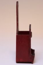 Vintage Folk Art Carved "Cat" Red Painted Matchbook Holder - Image 3