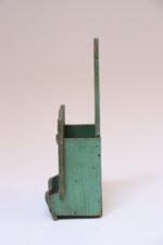 Vintage Folk Art Carved "Cat" Mint Green Matchbook Holder - Image 4