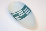 Vintage German Ceramic Diabolo Vase and Dish Set in Teal and White by Steuler - Image 7