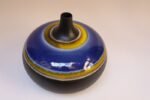 Vintage Italian Oversized Ceramic Vase with Blue and Yellow Glazed Banding - Image 2