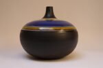 Vintage Italian Oversized Ceramic Vase with Blue and Yellow Glazed Banding - Image 4