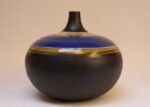 Vintage Italian Oversized Ceramic Vase with Blue and Yellow Glazed Banding - Image 5