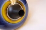 Vintage Italian Oversized Ceramic Vase with Blue and Yellow Glazed Banding - Image 8