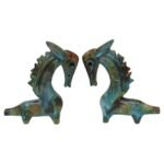 Pair of Italian Modernist Sea Garden Ceramic Horses by Alvino Bagni for Raymor