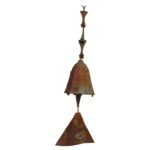 Large Mid-Century Verdigris Bronze Bell / Wind Chime Paolo Soleri for Arconsanti