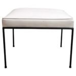 Vintage Mid-Century American Modern Wrought Iron Stool/Ottoman by Paul McCobb