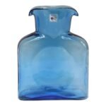 Vintage Blenko Light Blue Blown Glass Double Spout Pitcher