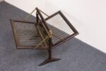 Vintage Italian Mahogany and Brass Collapsible Magazine Rack by Cesare Lacca - Image 3