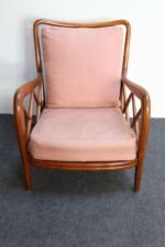 Vintage Italian Modernist Low Walnut Lounge Chair Attributed to Paolo Buffa - Image 3