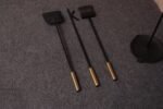Mid-Century Modern Iron and Brass Fireplace Tool Set - Image 12