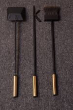 Mid-Century Modern Iron and Brass Fireplace Tool Set - Image 13