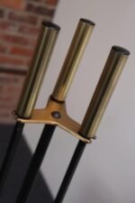 Mid-Century Modern Iron and Brass Fireplace Tool Set - Image 17