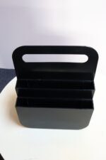 Vintage Italian Black ABS Plastic Magazine Rack by Olaf von Bohr for Kartell - Image 4
