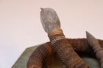 Vintage Folk Art Hand-Carved Wood and Bottlecap Snake on Octagonal Base - Image 15