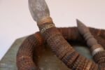 Vintage Folk Art Hand-Carved Wood and Bottlecap Snake on Octagonal Base - Image 13