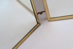 Hollywood Regency- Style Brass and Silver Brocade Trifold Table / Vanity Mirror - Image 16