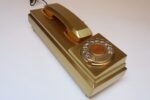 Vintage Italian Modernist Gold Aluminum Rotary Telephone by CR Telefonia - Image 4