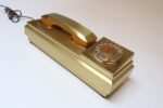 Vintage Italian Modernist Gold Aluminum Rotary Telephone by CR Telefonia - Image 5
