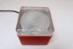 Vintage Italian Red Plastic and Glass Cube Lamp Attributed to Lamperti Robbiate - Image 8