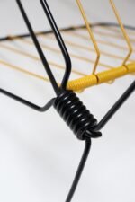 Vintage French Modern Yellow and Black Wire Magazine Rack - Image 13