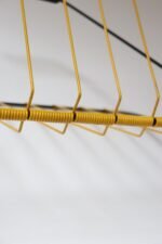 Vintage French Modern Yellow and Black Wire Magazine Rack - Image 10