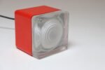 Vintage Italian Red Plastic and Glass Cube Lamp Attributed to Lamperti Robbiate - Image 9