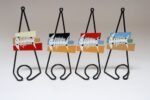 Set of Four Italian Modern Enamel and Steel "Fish" Mounted Coat Hooks by SIVA - Image 2