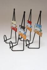 Set of Four Italian Modern Enamel and Steel "Fish" Mounted Coat Hooks by SIVA - Image 3