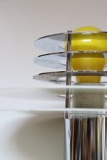 Vintage Italian Oblique Asymmetrical "Disk" Table Lamp in Chrome and Metal - Image 17