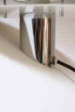 Vintage Italian Oblique Asymmetrical "Disk" Table Lamp in Chrome and Metal - Image 22