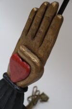 Vintage Folk Art-Style Carved Fraternal Odd Fellows Heart in Hand Table Lamp - Image 9