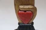 Vintage Folk Art-Style Carved Fraternal Odd Fellows Heart in Hand Table Lamp - Image 17