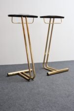 Pair of Vintage Italian Valets / Dress Boys in Polished Brass and Lacquered Wood - Image 2