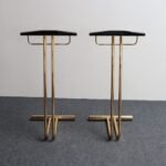 Pair of Vintage Italian Valets / Dress Boys in Polished Brass and Lacquered Wood - Image 4