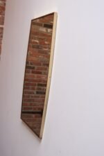 Vintage Italian Large Brass Rectangular Wall Mirror in the Manner of Gio Ponti - Image 6