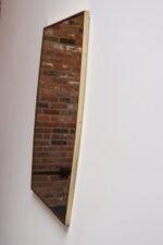 Vintage Italian Large Brass Rectangular Wall Mirror in the Manner of Gio Ponti - Image 7