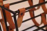 Vintage Arthur Umanoff Iron and Leather Four-Bottle Wine Rack - Image 21