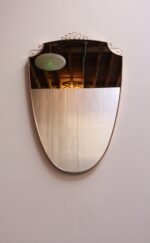 Brass Italian Modern Mirror with Coronet and Scroll Decoration after Gio Ponti - Image 2