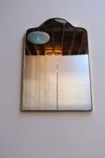 Vintage Italian Brass Arched Scalloped Wall Mirror after Gio Ponti - Image 6