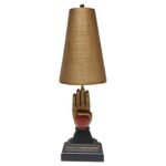 Vintage Folk Art-Style Carved Fraternal Odd Fellows Heart in Hand Table Lamp