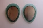 Pair of Vintage Italian Green Glass Teardrop Form Wall Mirrors by Cristal Arte - Image 5