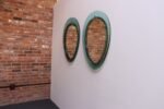 Pair of Vintage Italian Green Glass Teardrop Form Wall Mirrors by Cristal Arte - Image 8