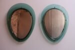 Pair of Vintage Italian Green Glass Teardrop Form Wall Mirrors by Cristal Arte - Image 3