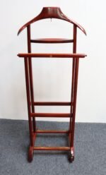 Vintage Brass and Stained Red Mahogany Valet by Fratelli Reguitti - Image 10