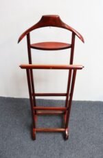 Vintage Brass and Stained Red Mahogany Valet by Fratelli Reguitti - Image 2
