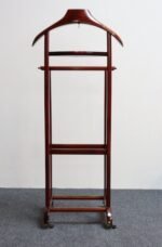 Vintage Brass and Stained Red Mahogany Valet by Fratelli Reguitti - Image 9