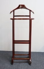 Vintage Brass and Stained Red Mahogany Valet by Fratelli Reguitti - Image 5