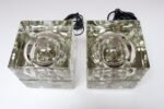 Pair of Glass Cubosfera Table Lamps by Alessandro Mendini for Fidenza Vetraria - Image 9