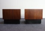 Pair of Midcentury Walnut Plinth Base Side Tables Attributed to Adrian Pearsall - Image 6
